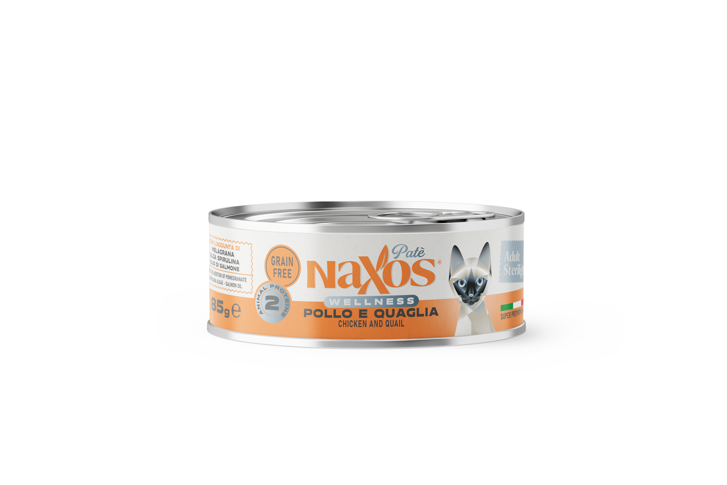 NAXOS CAT STERILIZED Puszka dla kotów sterylizowanych o smaku kurczaka i przepiórki 85g