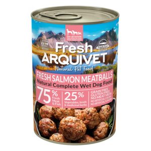 Arquivet Fresh klopsiki z łososiem, marchewką i groszkiem 400g