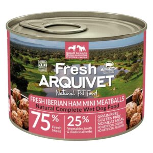 Arquivet Fresh MINI klopsiki z szynką iberyjską, słodkimi ziemniakami i brokułami 200g
